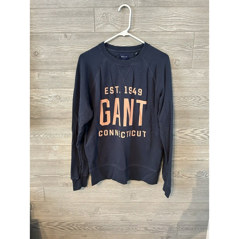 GANT Crew Neck Navy Blue Jumper Sweater Men Size Large Blue‎